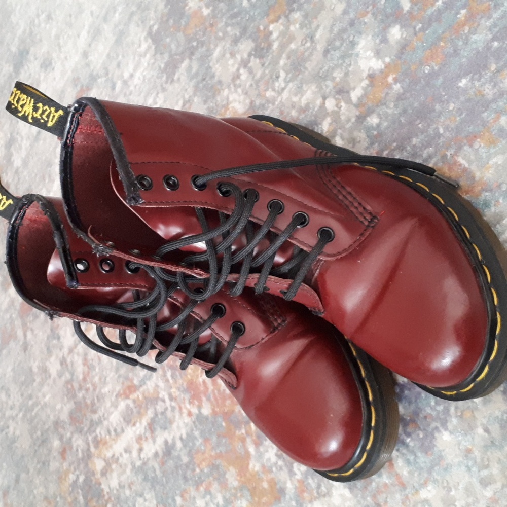Dr. Martens Cherry Red Ankle Boots
